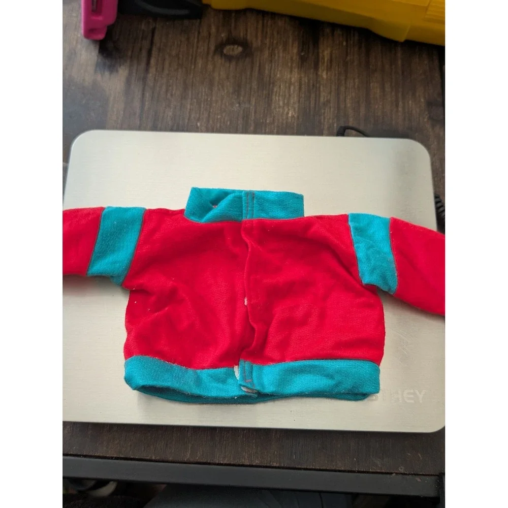 Vintage Cabbage Patch Kids Doll Jacket Red Teal Number 31 Sweatshirt F4